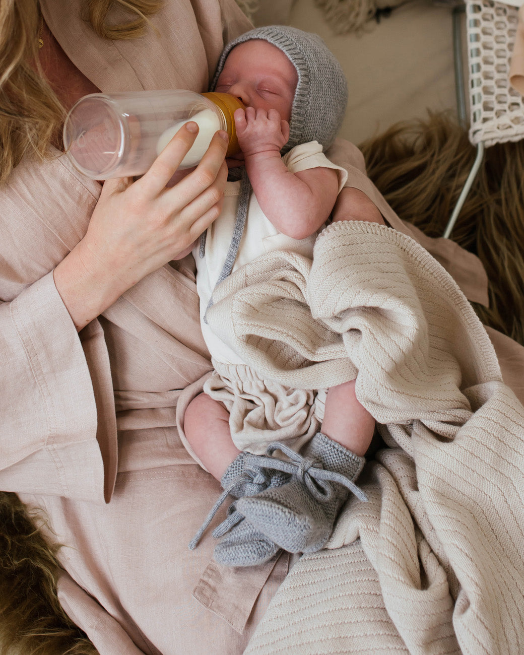 Hvid Hvid - Booties - Grey Melange - Pearls & Swines