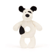 Jellycat Jellycat - Bashful Black & Cream Puppy Ring Rattle - Pearls & Swines
