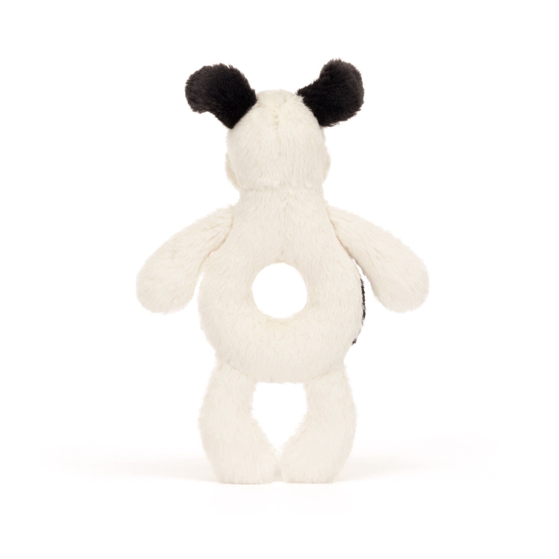 Jellycat Jellycat - Bashful Black & Cream Puppy Ring Rattle - Pearls & Swines