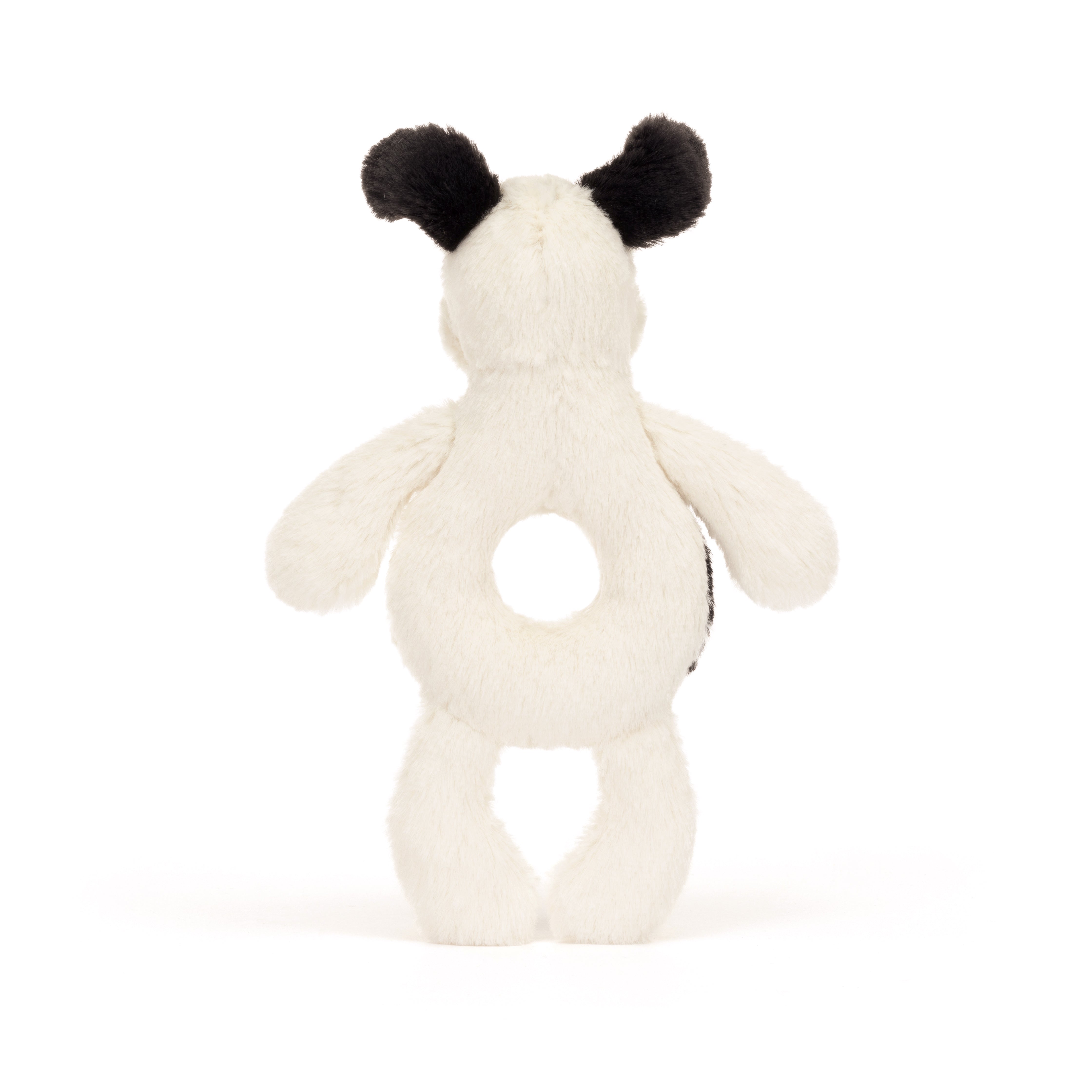 Jellycat Jellycat - Bashful Black & Cream Puppy Ring Rattle - Pearls & Swines