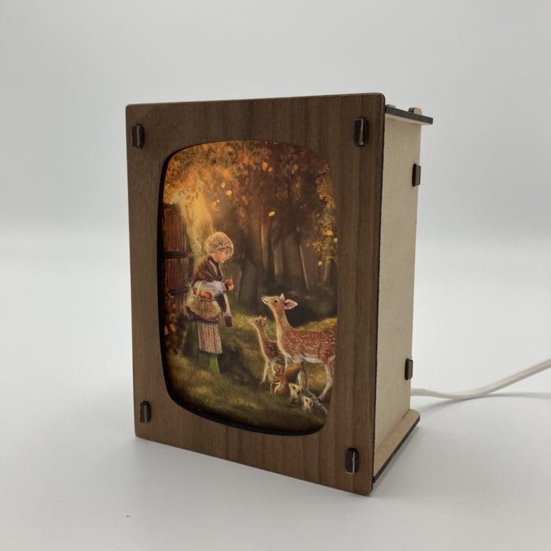 Het Houtlokael Het Houtlokael - Postcardlamp Basic - Walnut - Pearls & Swines