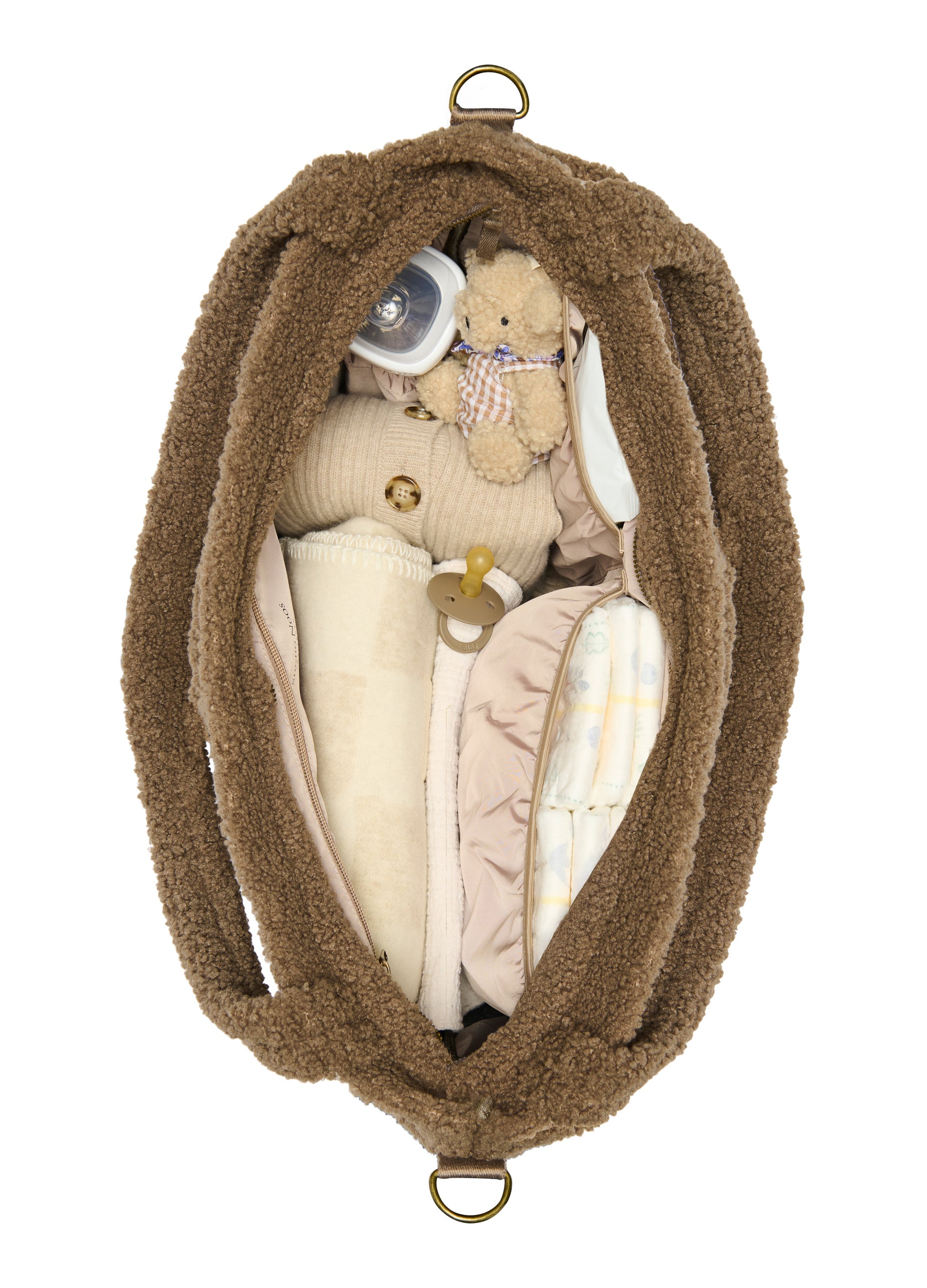 Pearls & Swines Studio Noos - Teddy Diaperbag - Brown Hearts - Pearls & Swines
