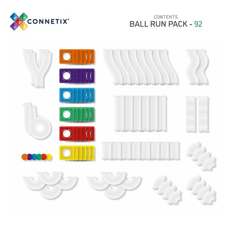 Connetix Tiles Connetix Tiles - Rainbow Ball Run - Pack 92 pc - Pearls & Swines