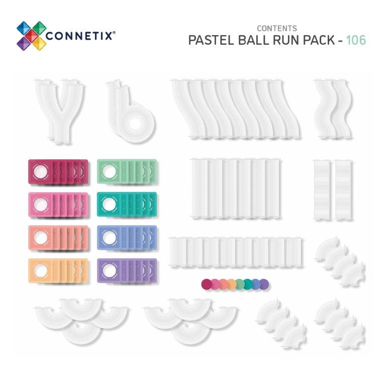 Connetix Tiles Connetix Tiles - Pastel Ball Run - Pack 106 pc - Pearls & Swines