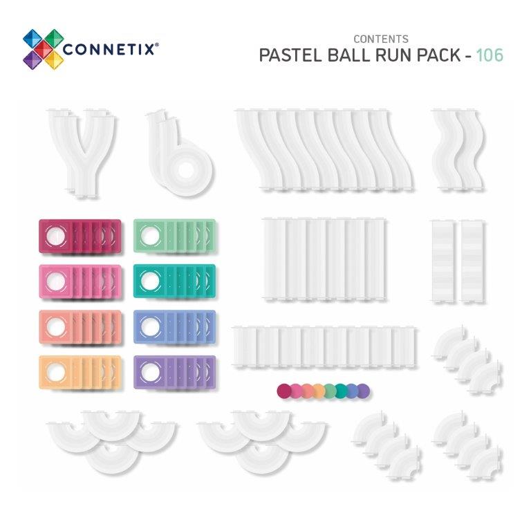 Connetix Tiles Connetix Tiles Pastel Ball Run Pack 106 pc - Pearls & Swines