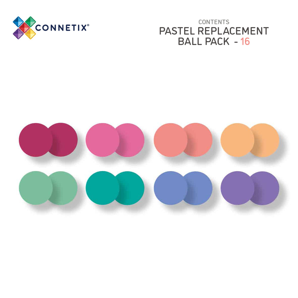 Connetix Tiles Connetix Tiles - Pastel Replacement - Ball Pack 16 Pc - Pearls & Swines