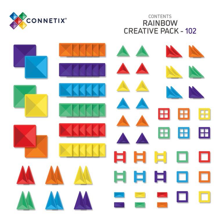 Connetix Tiles Connetix Tiles Rainbow Creative Pack 102 pc - Pearls & Swines