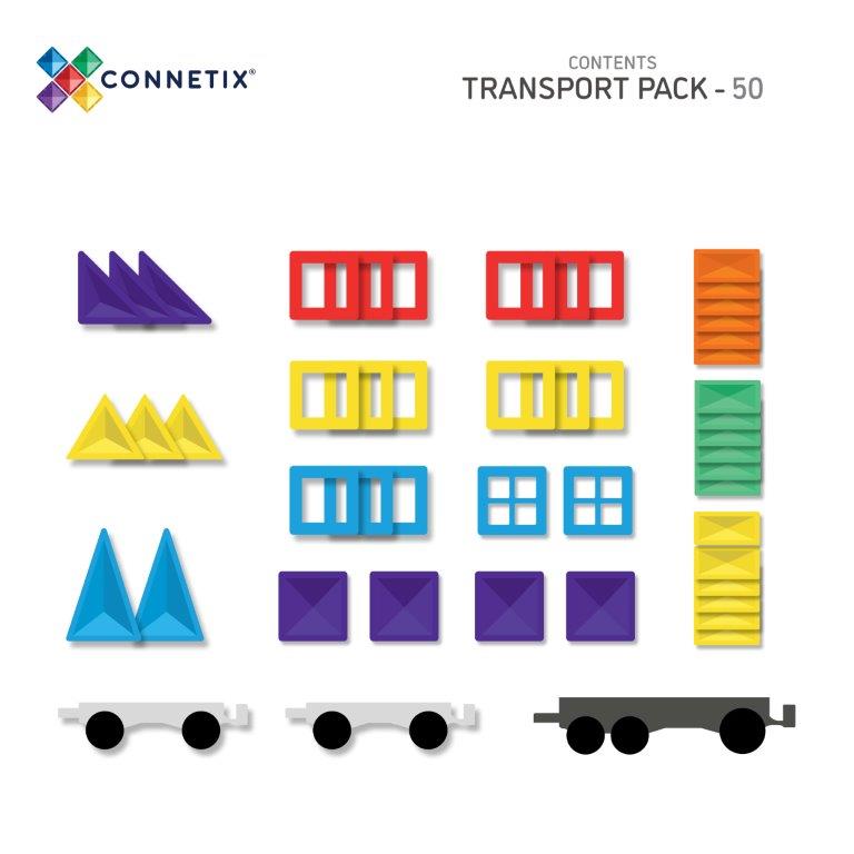Connetix Tiles Connetix Tiles - Rainbow Transport - Pack 50 pc - Pearls & Swines