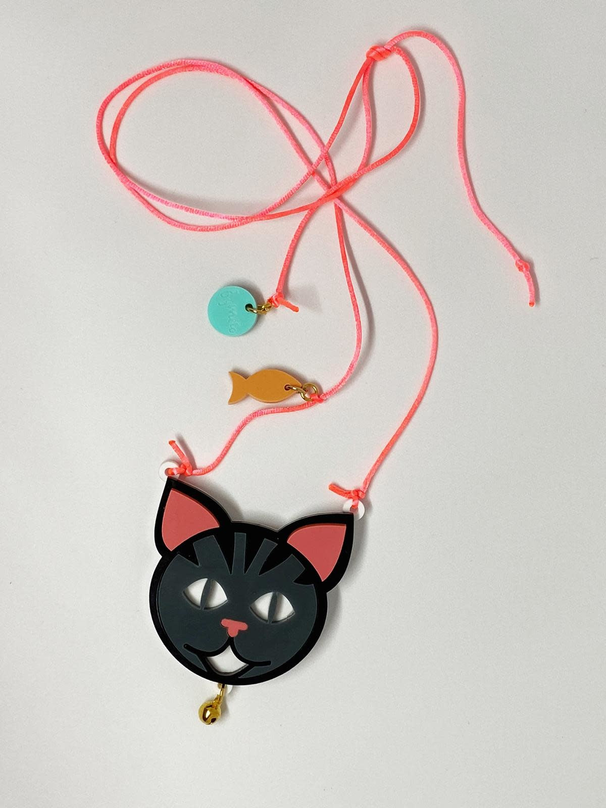 Bymelo Bymelo - Necklace - Animal Cat - Pearls & Swines