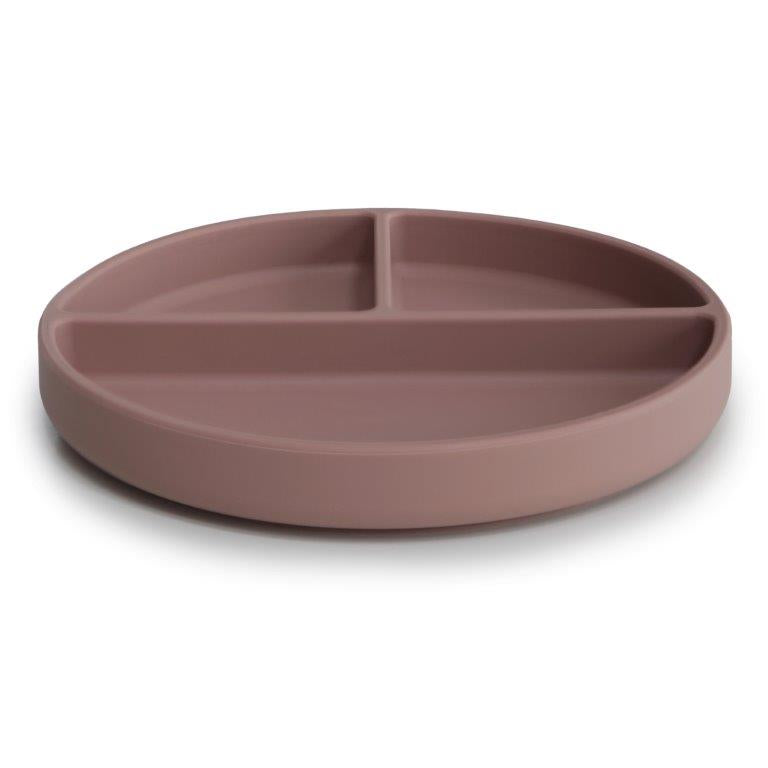 Mushie Mushie Silicone Suction Plate - Cloudy Mauve - Pearls & Swines