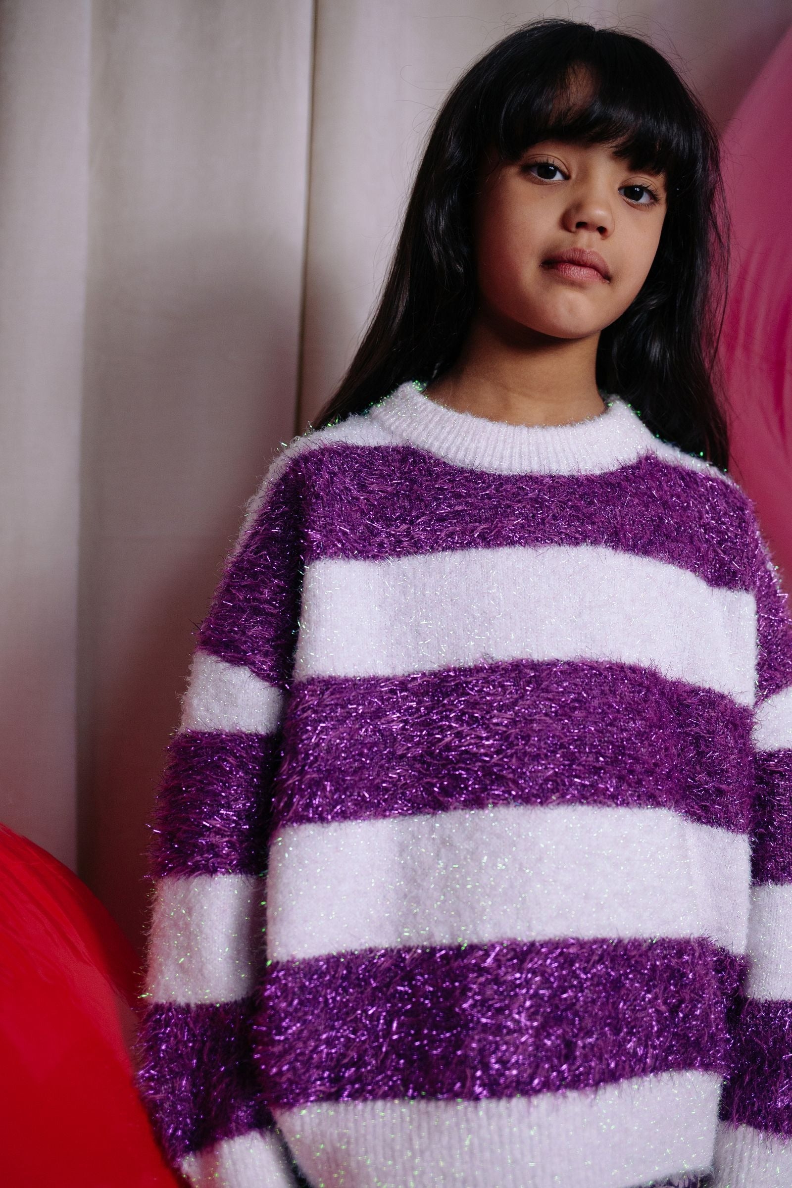 Daily Brat Daily Brat - Twinkle Striped Sweater - Glitterdust - Pearls & Swines