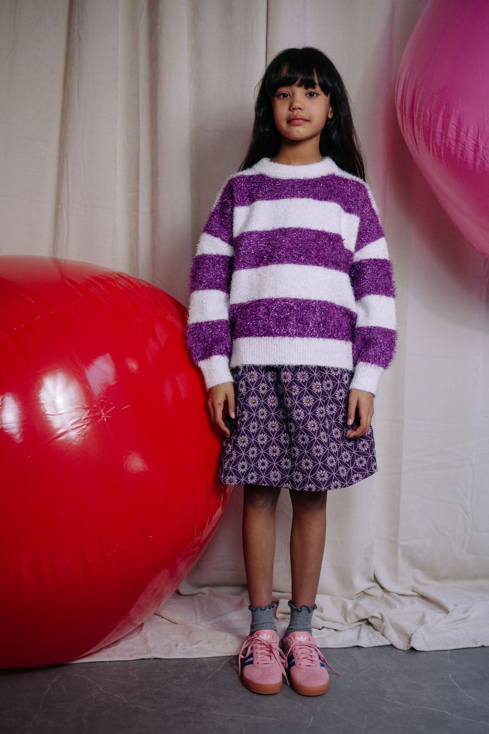 Daily Brat Daily Brat - Twinkle Striped Sweater - Glitterdust - Pearls & Swines