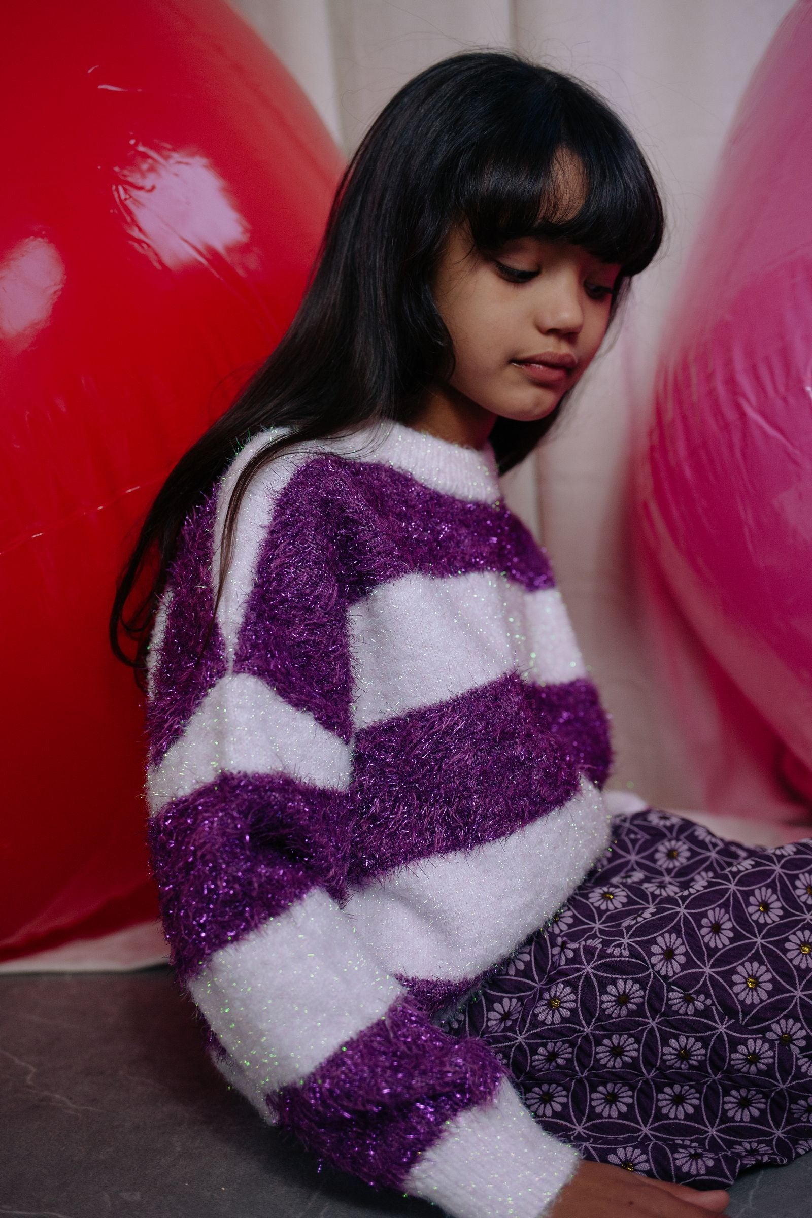 Daily Brat Daily Brat - Twinkle Striped Sweater - Glitterdust - Pearls & Swines