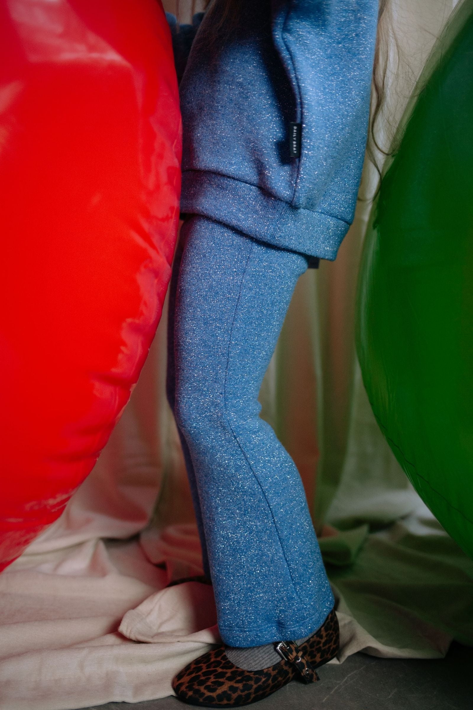 Daily Brat Daily Brat - Poppy Glitter Flared - Gloriuos Blue - Pearls & Swines