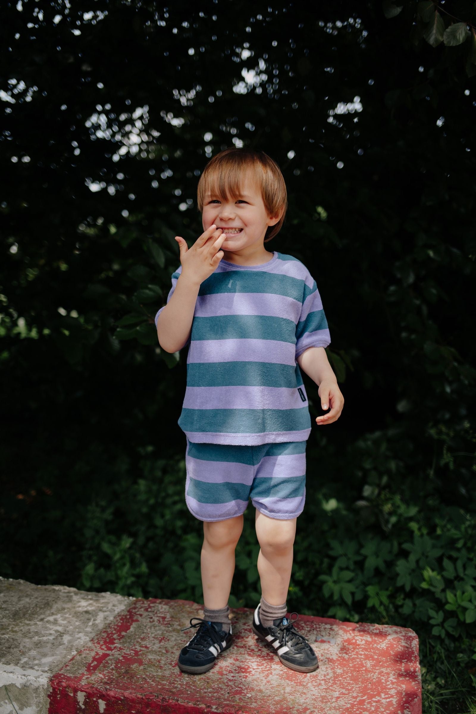 Daily Brat Daily Brat - Striped Towel shorts Teal - Pearls & Swines