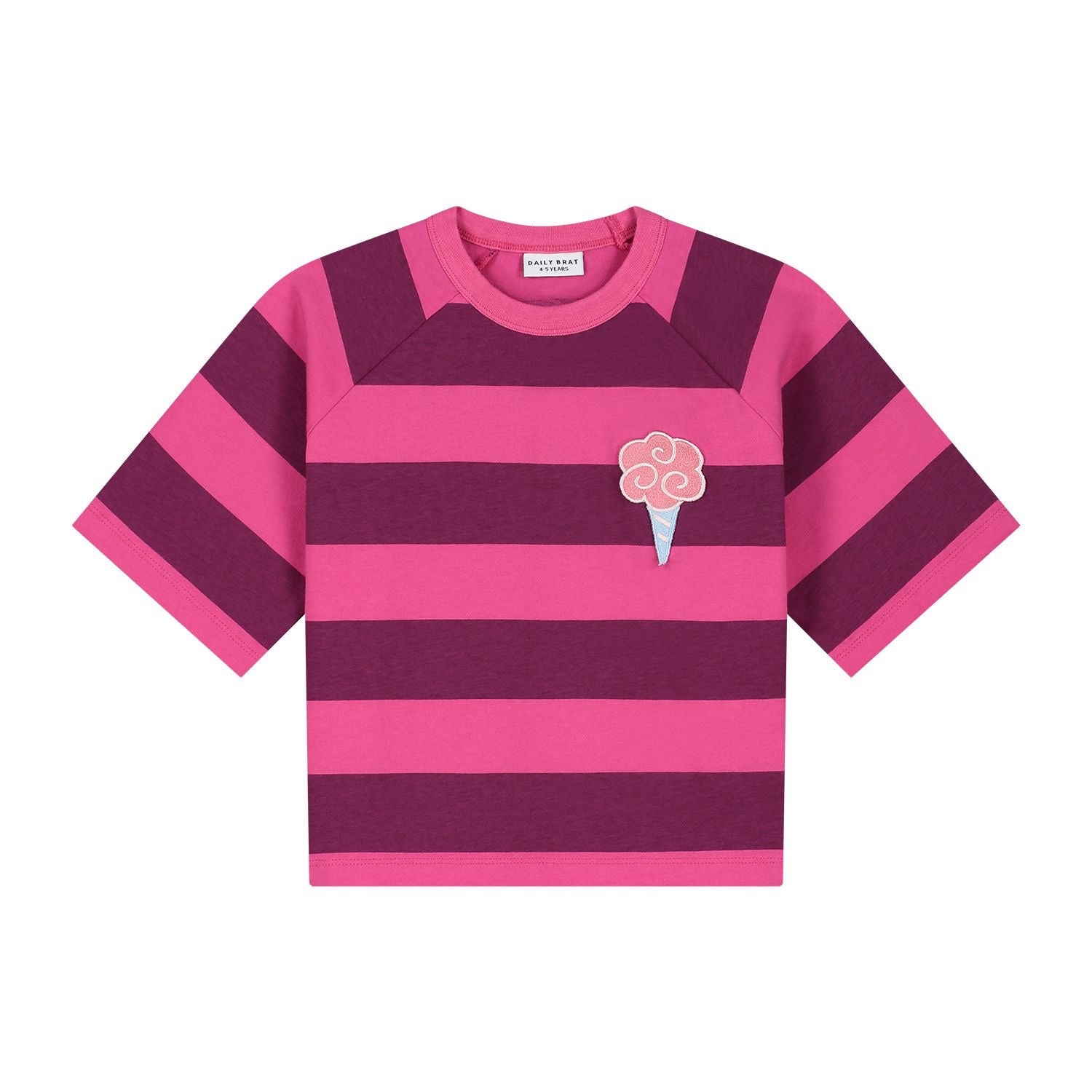 Daily Brat Daily Brat - Striped Ice Cream t-shirt Plum - Pearls & Swines
