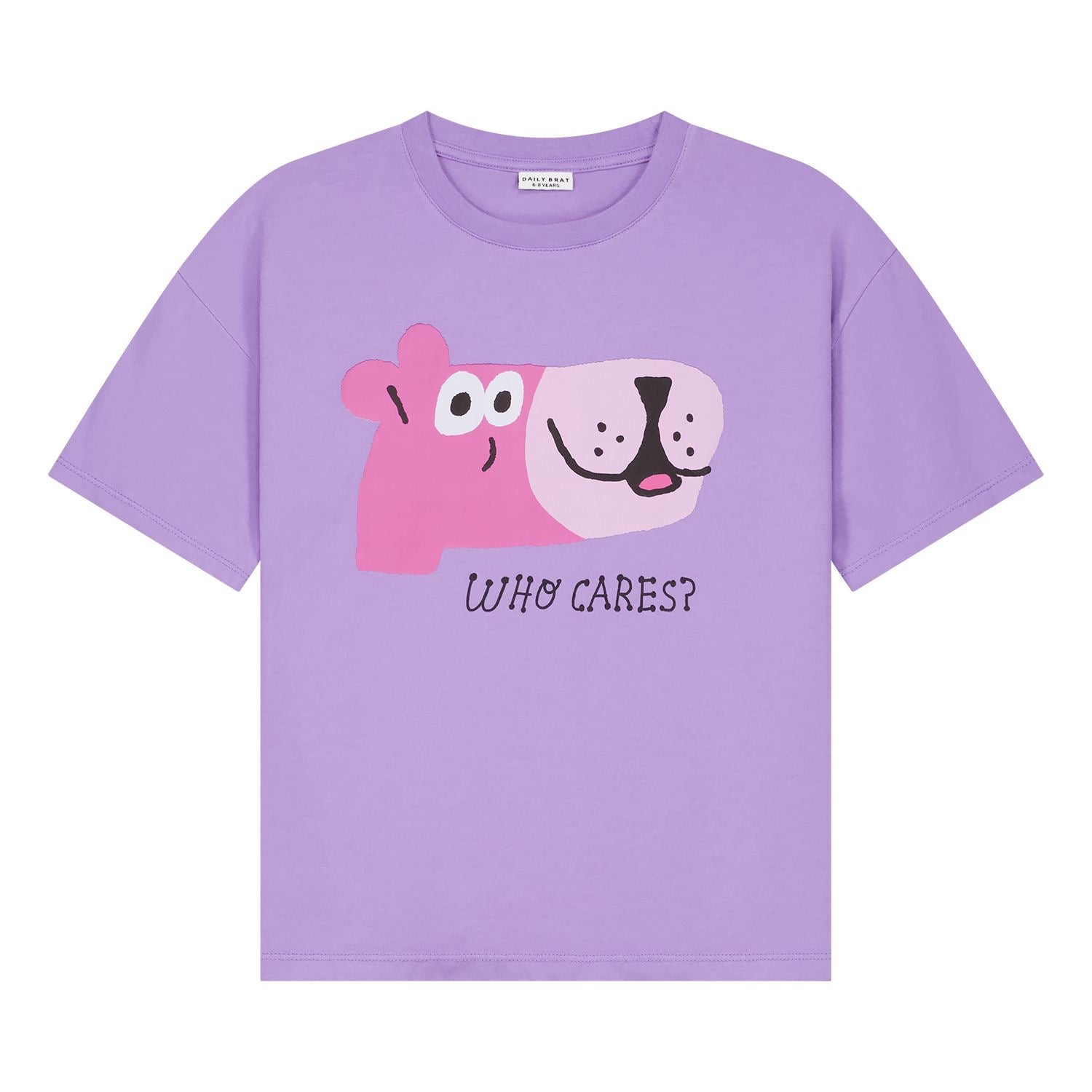 Daily Brat Daily Brat - Who Cares t-shirt Paisley Purple - Pearls & Swines