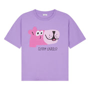 Daily Brat Daily Brat - Who Cares t-shirt Paisley Purple - Pearls & Swines