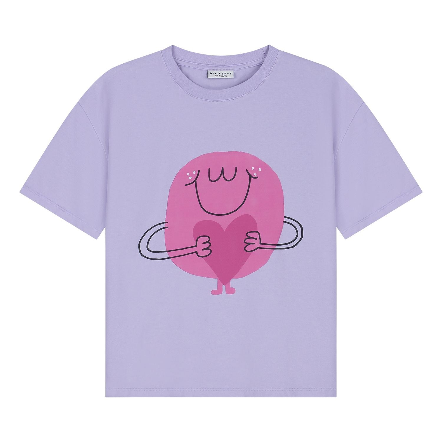 Daily Brat Daily Brat - Flossy Heart t-shirt Lavender - Pearls & Swines