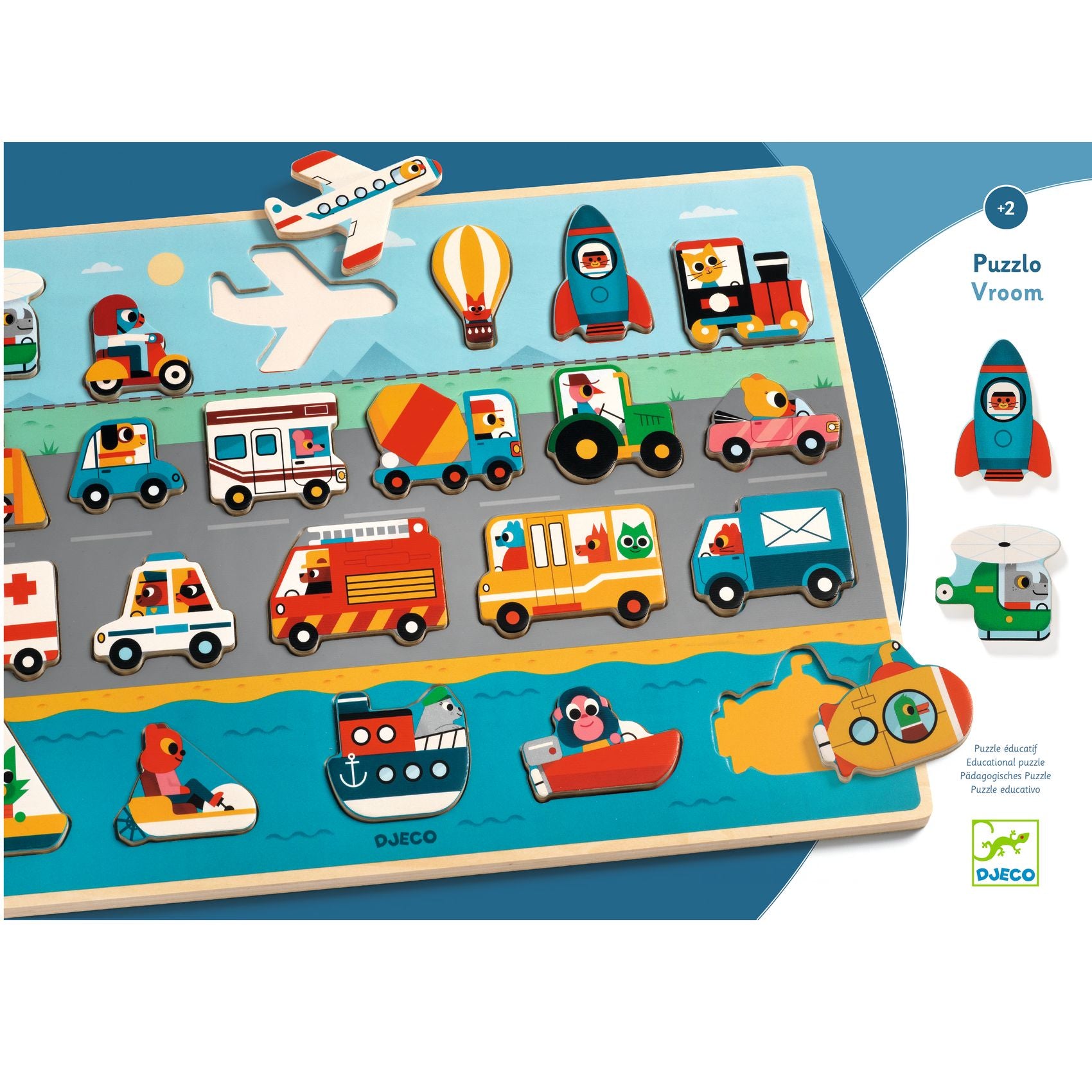 Djeco - Wooden Puzzle - Vroom