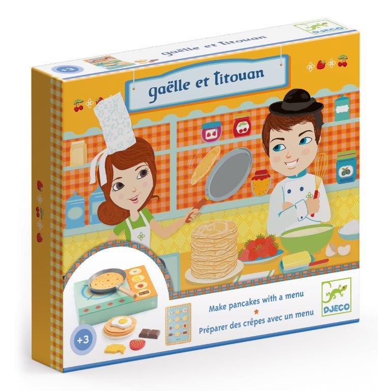Djeco Djeco Role Play - Gaëlle et Titouan - Make Pancakes With a Menu - Pearls & Swines