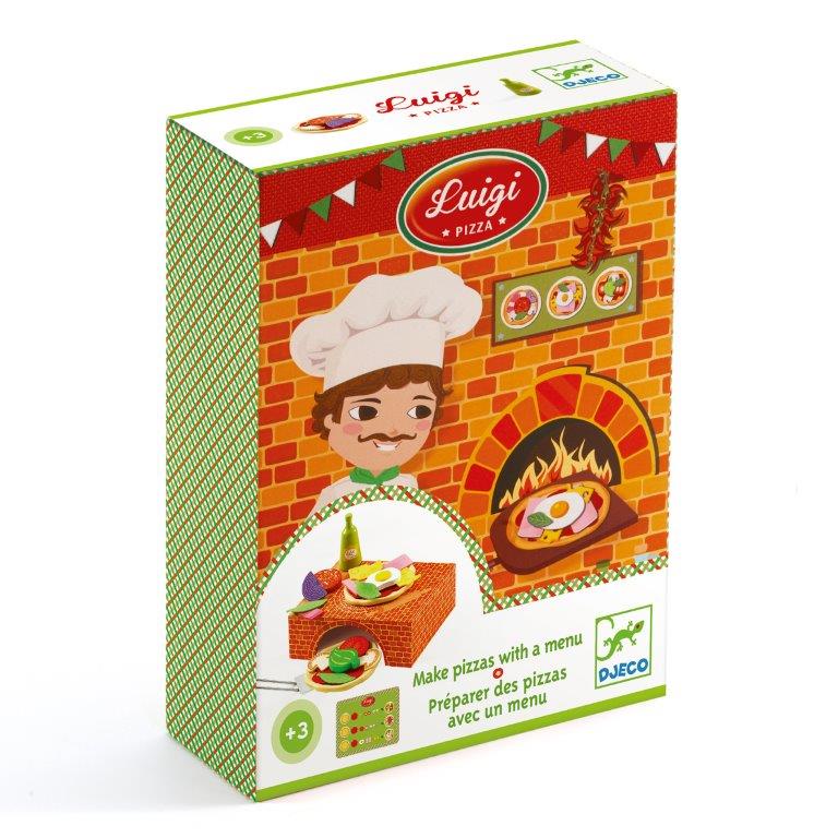 Djeco Djeco Role Play - Luigi Pizza - Prepare Pizzas With a Menu - Pearls & Swines