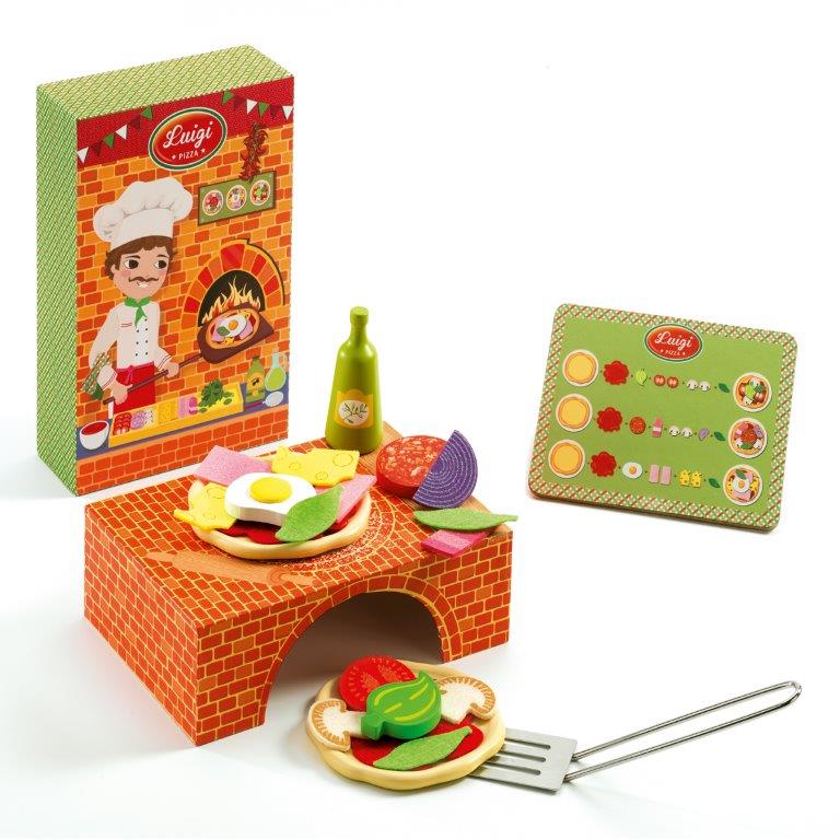 Djeco Djeco Role Play - Luigi Pizza - Prepare Pizzas With a Menu - Pearls & Swines