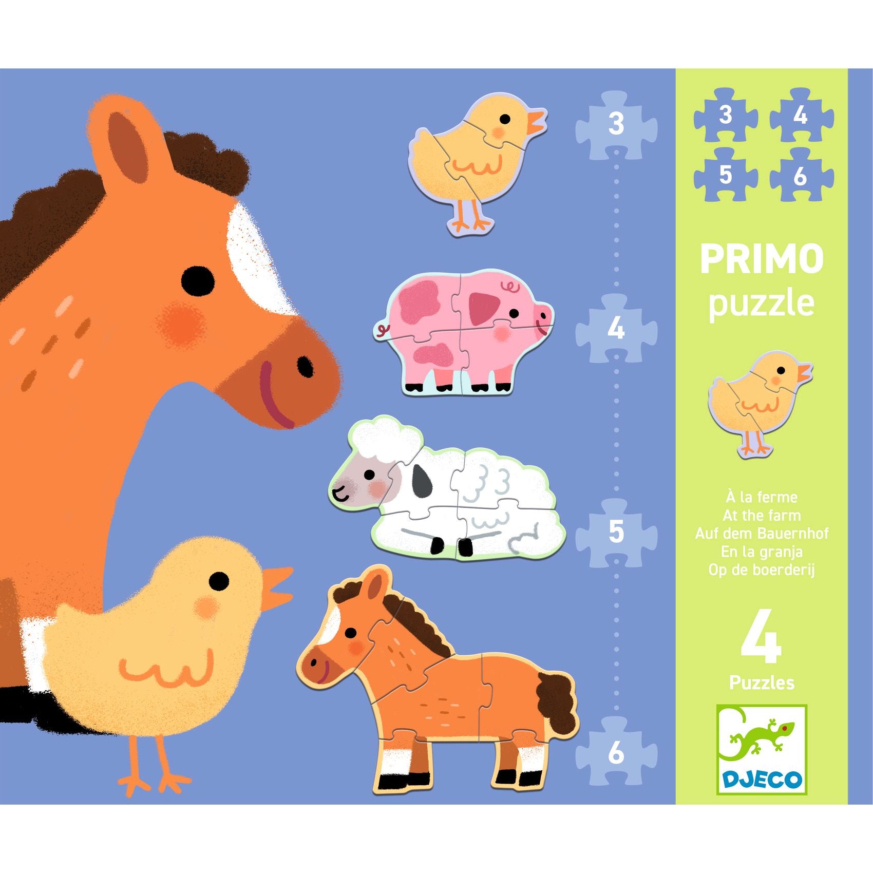 Djeco - Puzzle Primo - At the farm
