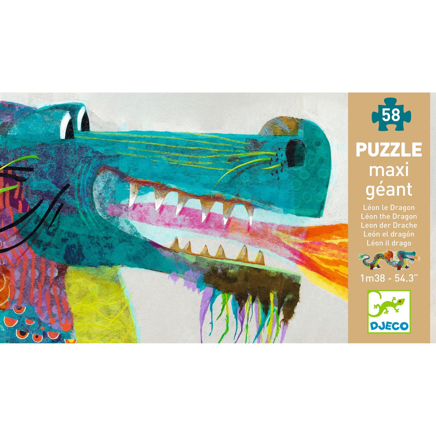 Djeco Djeco - Puzzle - Leon the Dragon - Pearls & Swines