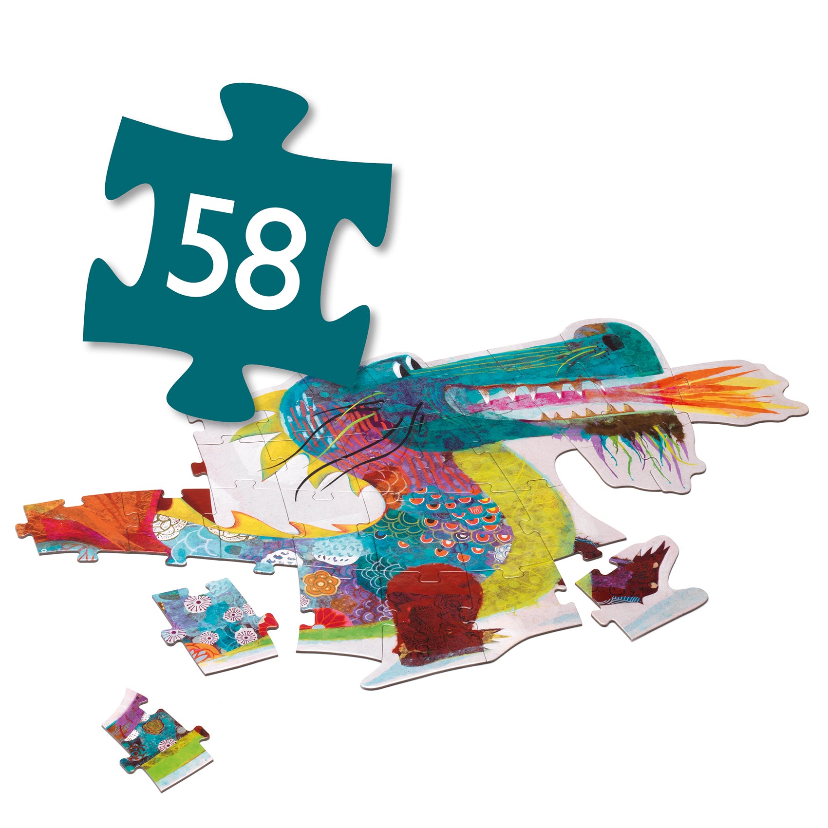 Djeco Djeco - Puzzle - Leon the Dragon - Pearls & Swines
