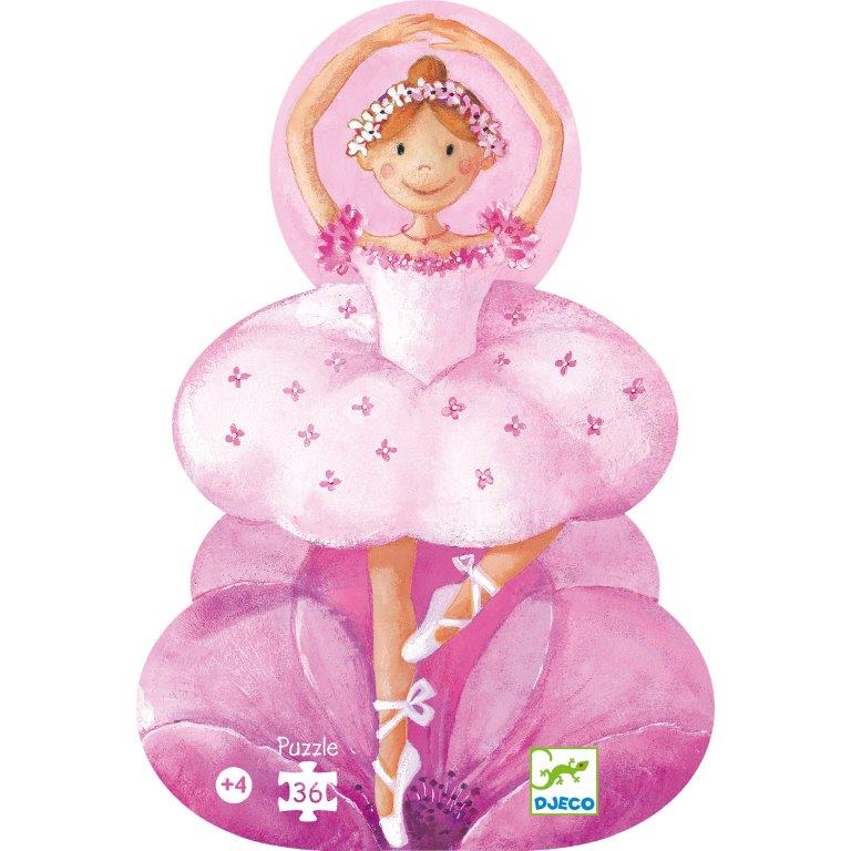 Djeco Djeco - Silhouette Puzzle - The Ballerina with the Flower - Pearls & Swines