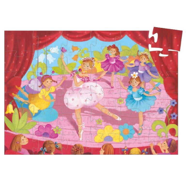 Djeco Djeco - Silhouette Puzzle - The Ballerina with the Flower - Pearls & Swines
