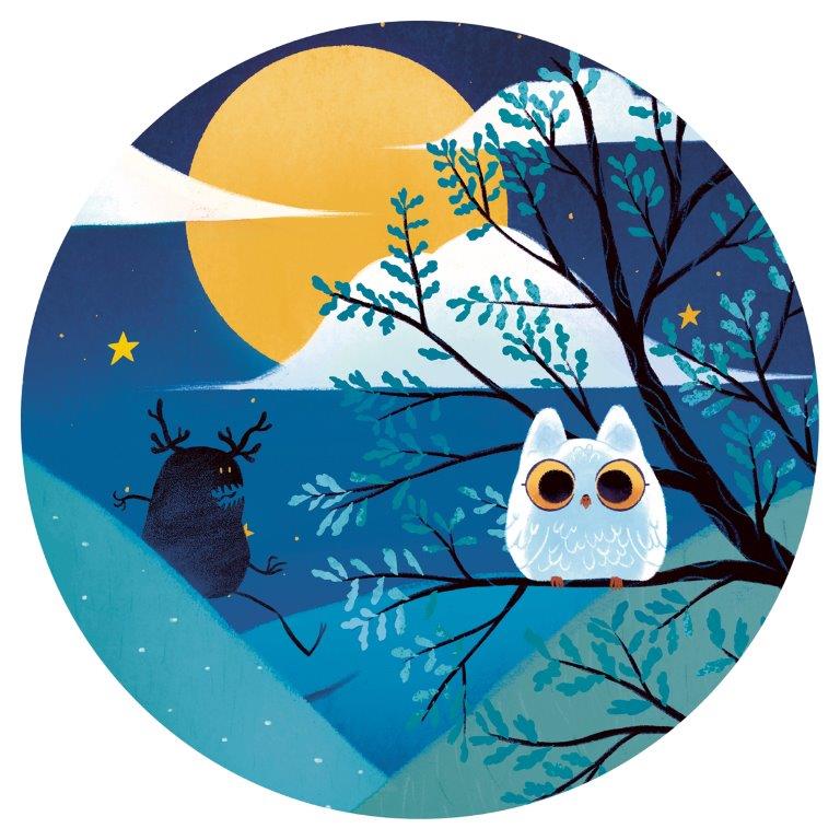 Djeco Djeco - Silhouette Puzzle - Full Moon Knight - Pearls & Swines