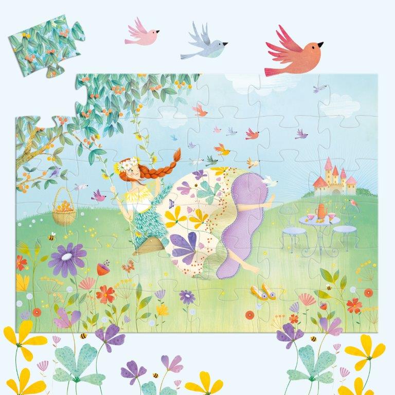 Djeco Djeco - Silhouette Puzzle - The Princess of Spring - Pearls & Swines