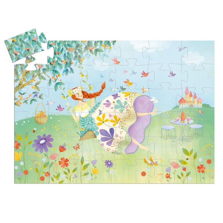 Djeco Djeco - Silhouette Puzzle - The Princess of Spring - Pearls & Swines