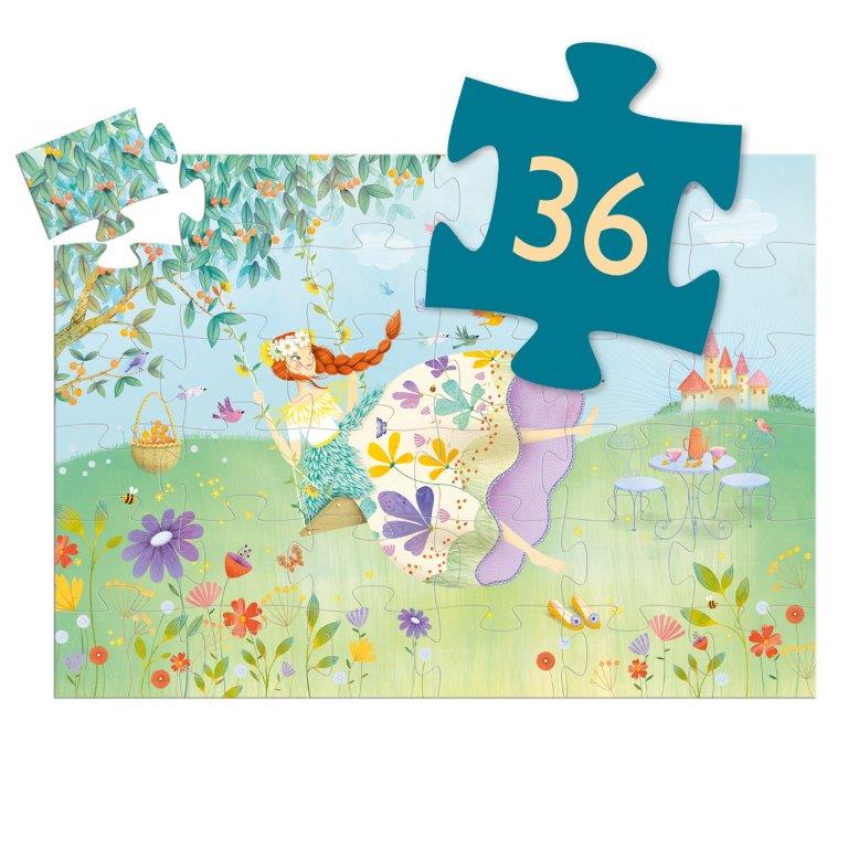Djeco Djeco - Silhouette Puzzle - The Princess of Spring - Pearls & Swines