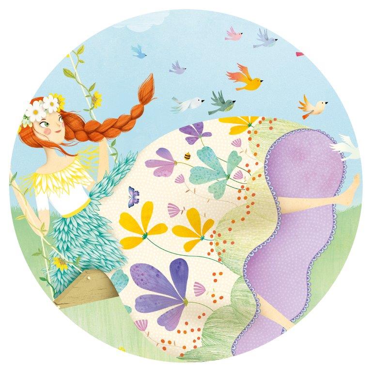 Djeco Djeco - Silhouette Puzzle - The Princess of Spring - Pearls & Swines