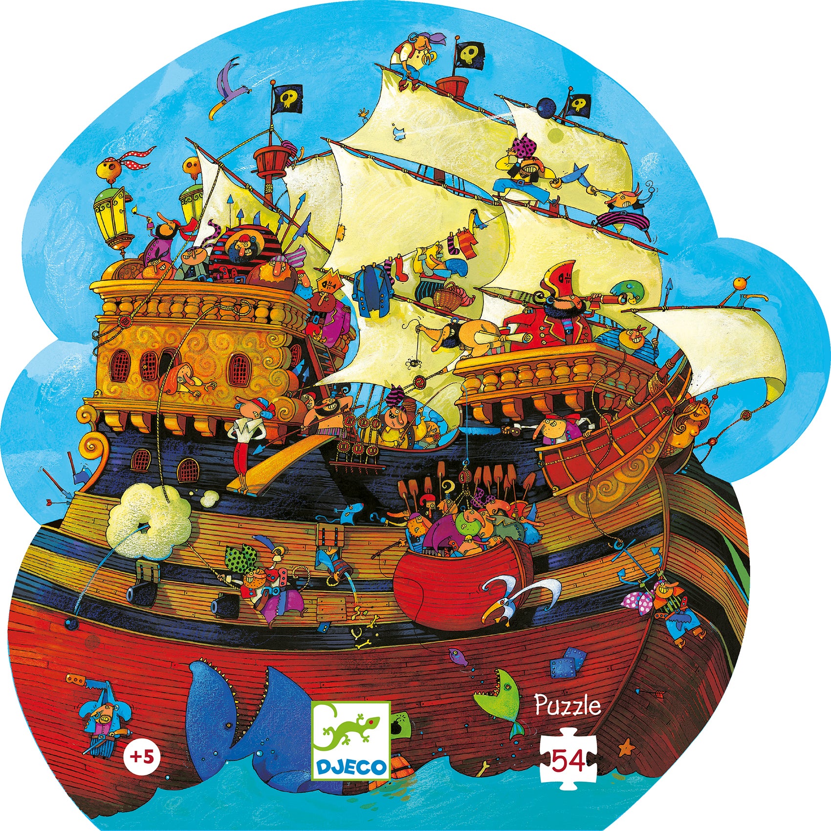 Djeco Djeco - Silhouette Puzzle - Barbarossa's Boat - Pearls & Swines