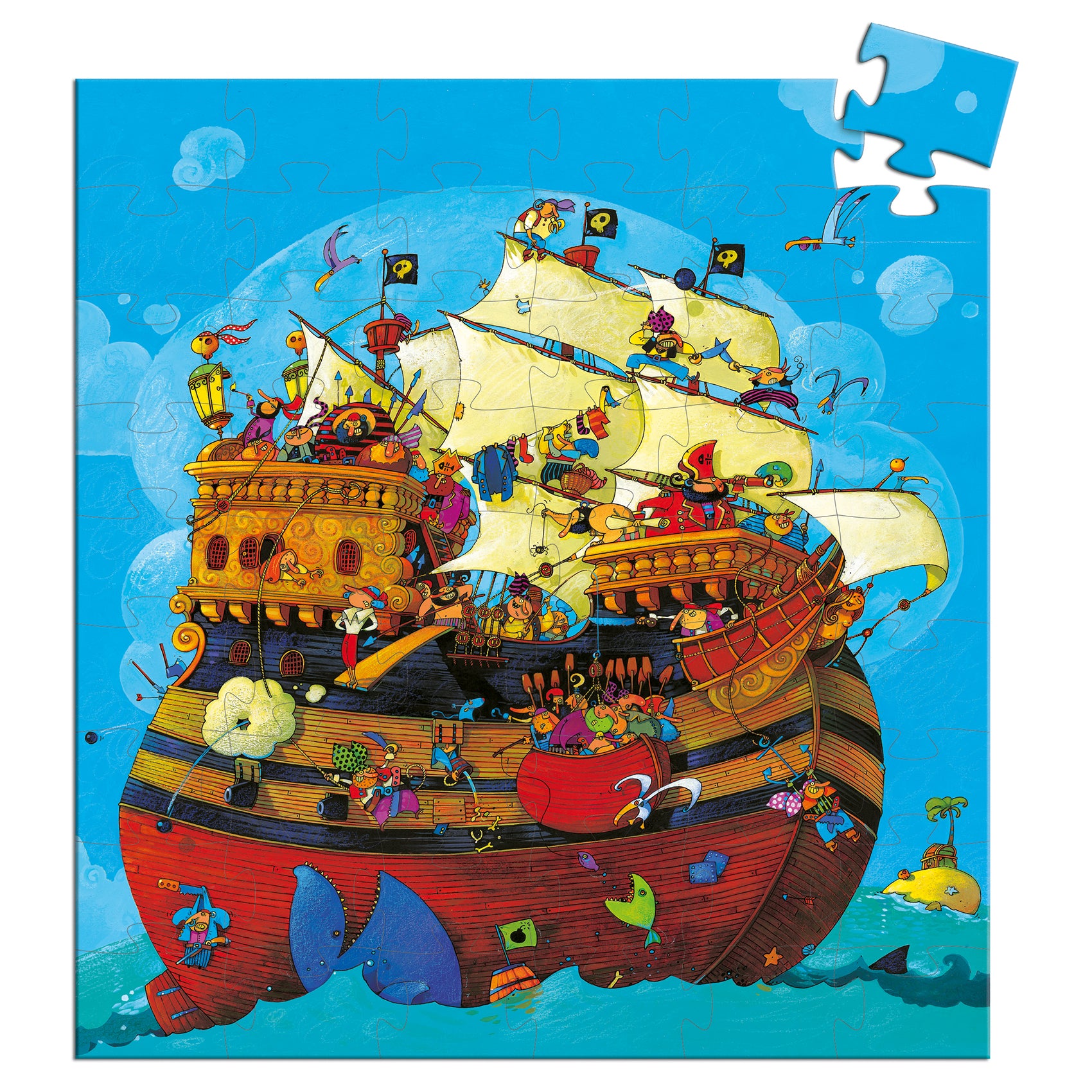 Djeco Djeco - Silhouette Puzzle - Barbarossa's Boat - Pearls & Swines