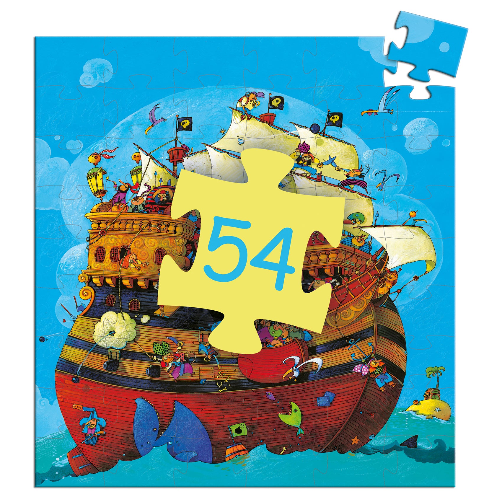 Djeco Djeco - Silhouette Puzzle - Barbarossa's Boat - Pearls & Swines