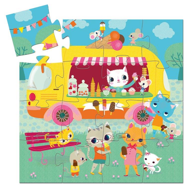 Djeco Djeco - Silhouette Puzzle - Ice Cream Truck - Pearls & Swines