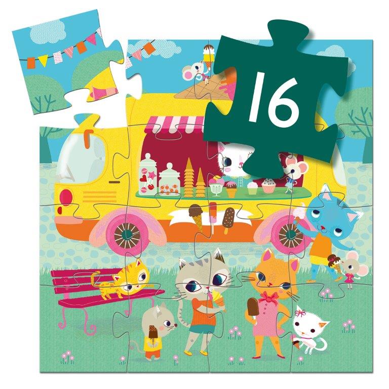 Djeco Djeco - Silhouette Puzzle - Ice Cream Truck - Pearls & Swines