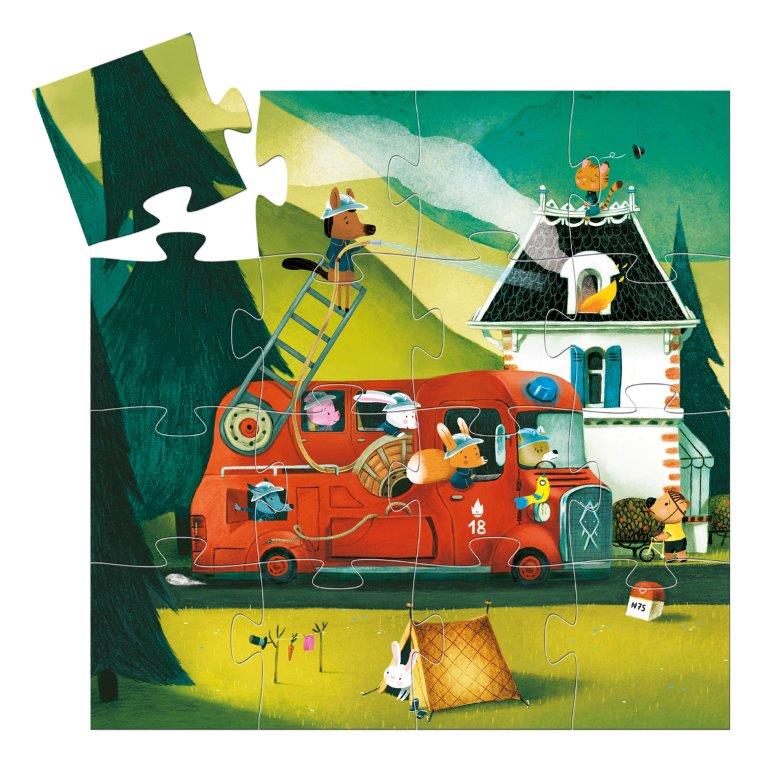 Djeco Djeco - Silhouette Puzzle - The Fire Truck - Pearls & Swines