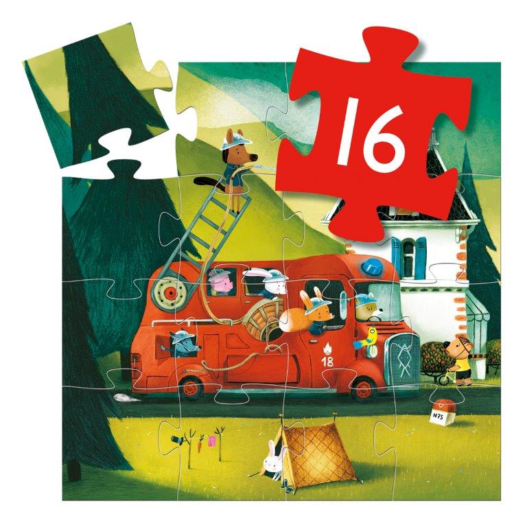 Djeco Djeco - Silhouette Puzzle - The Fire Truck - Pearls & Swines