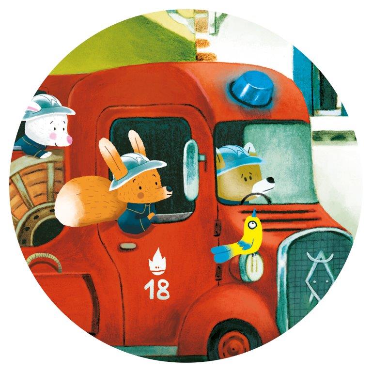 Djeco Djeco Silhouette Puzzle - The Fire Truck - Pearls & Swines