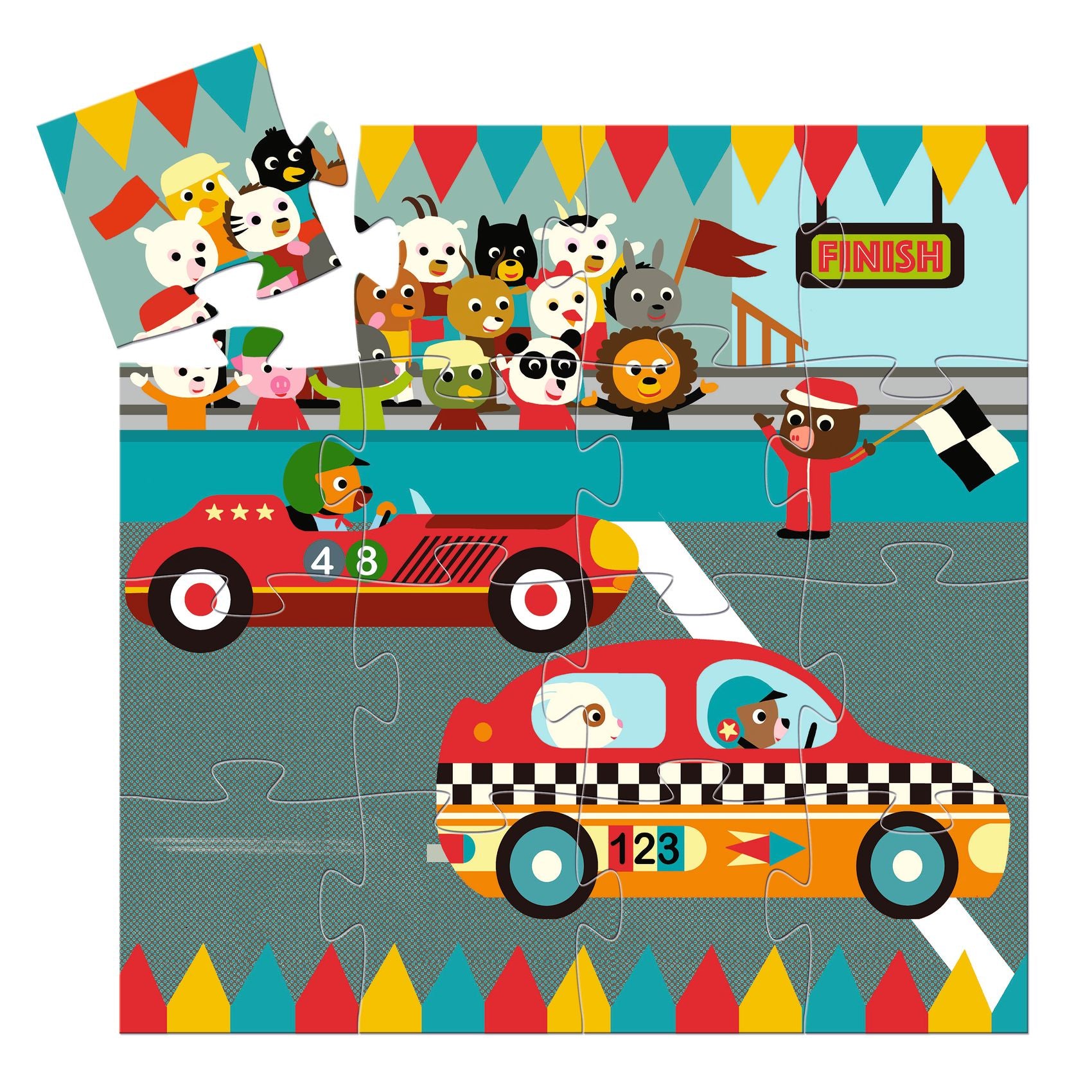 Djeco Djeco Silhouette Puzzle - The Racing Car - Pearls & Swines