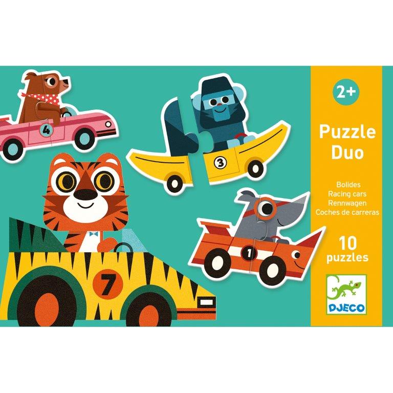 Djeco Djeco Puzzle Duo - Racing cars - Pearls & Swines