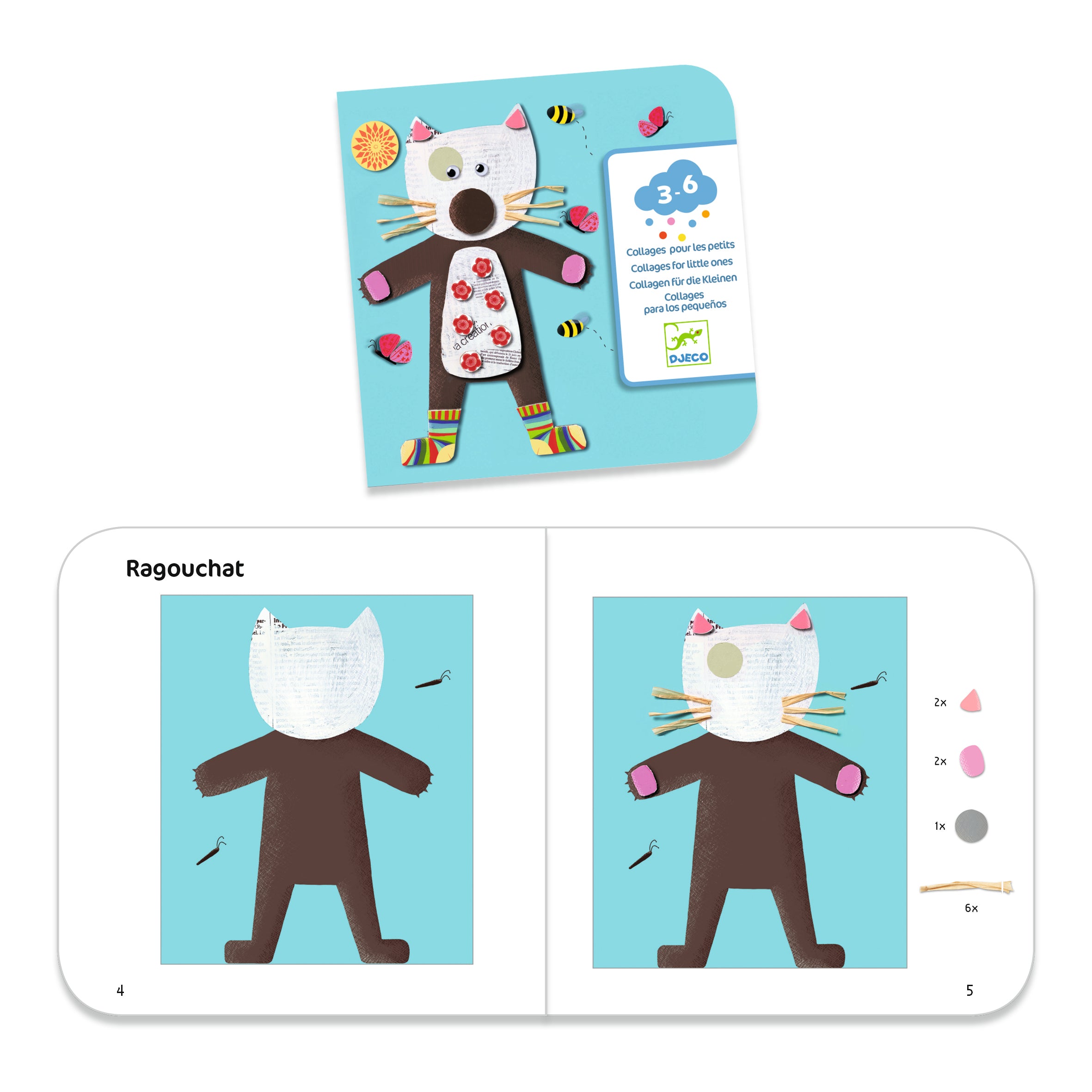 Djeco Djeco Collages for Little Ones - Pearls & Swines