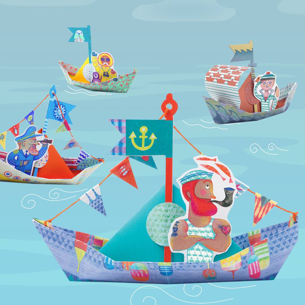 Djeco Djeco - Origami - Floating boats - Pearls & Swines