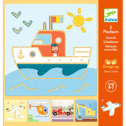 Djeco Djeco Stencils - Tranports & Co - Pearls & Swines